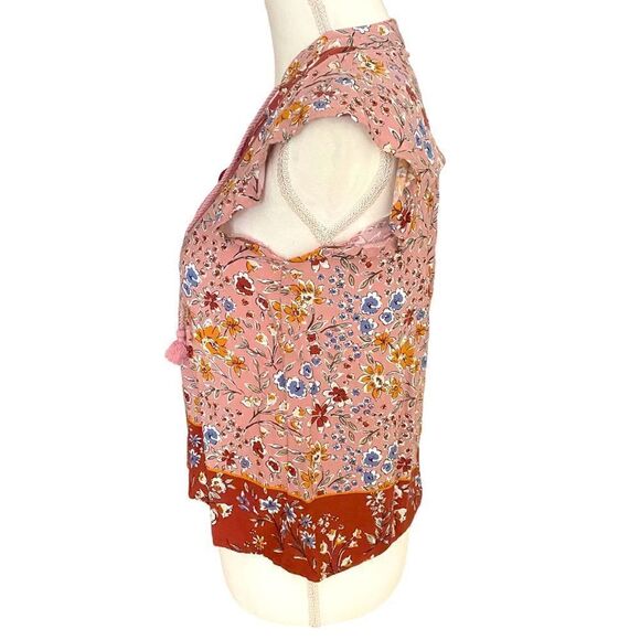 Gypsies & Moondust Floral Boho Top Size XS - Picture 2 of 4